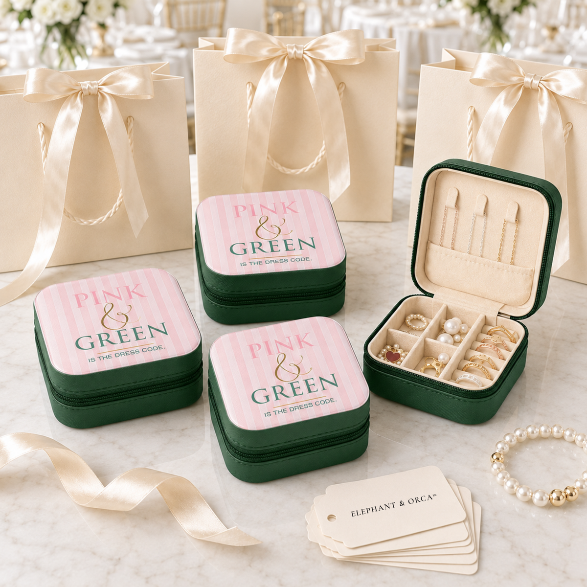 Pink & Green Travel Jewelry Box Group Order | Coordinated Gifts for Women