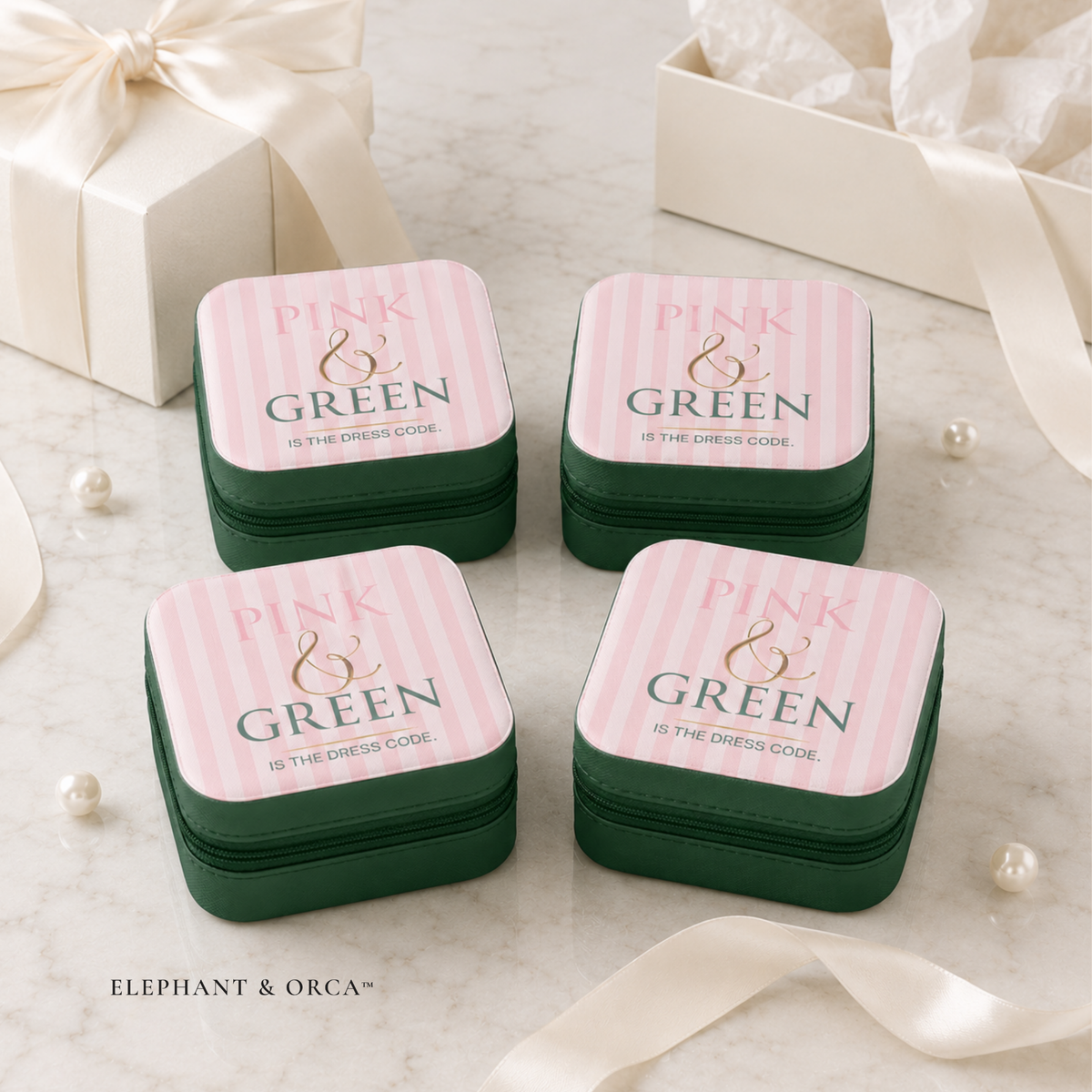Pink & Green Travel Jewelry Box Group Order | Coordinated Gifts for Women