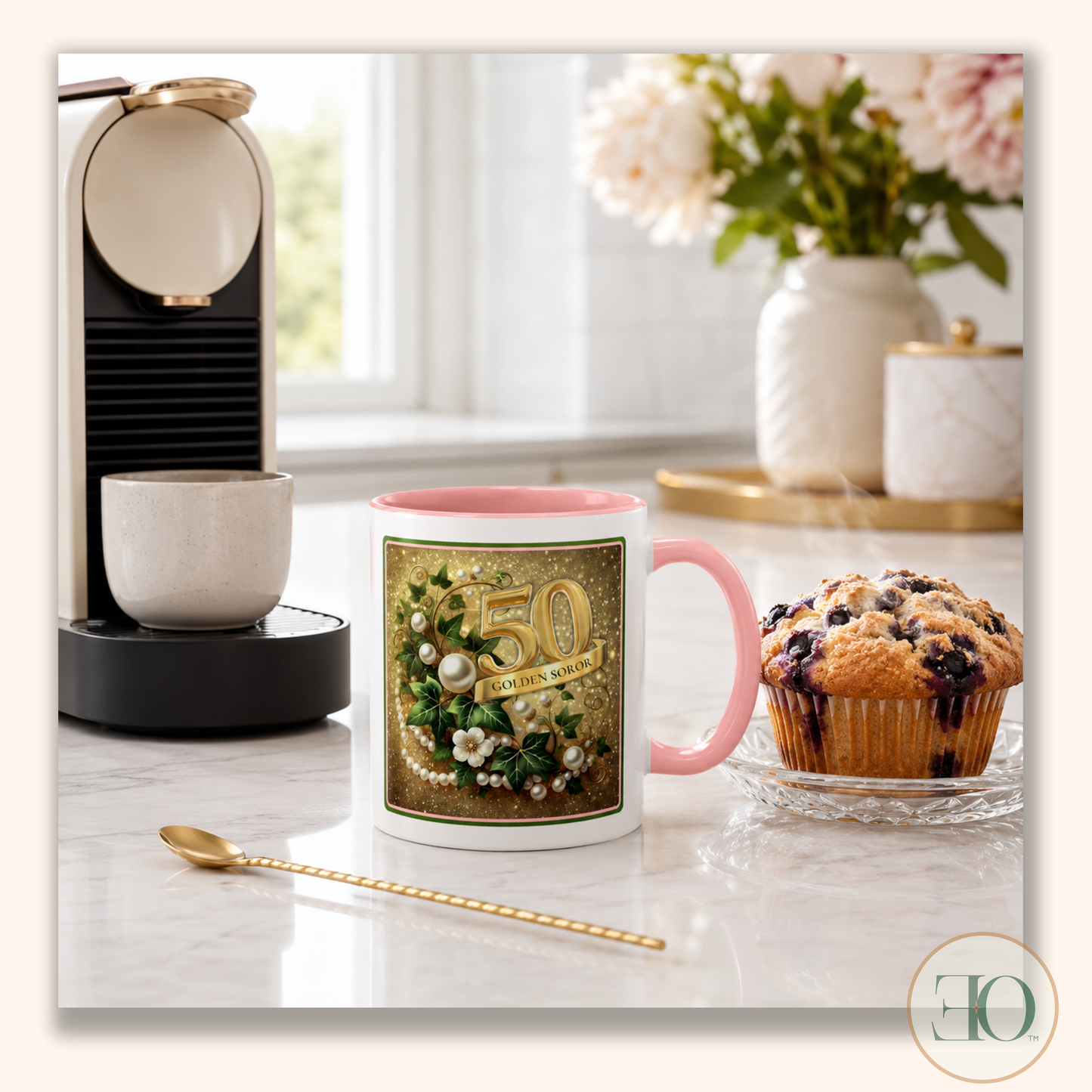 Personalized Golden Sisterhood Anniversary Mug