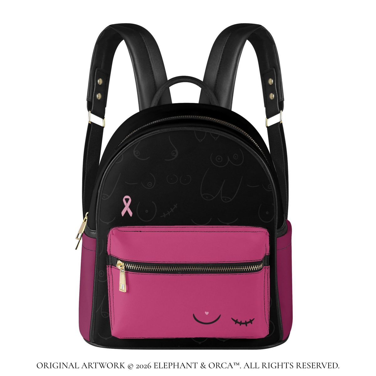 Breast Cancer Awareness Mini Backpack – Vegan Leather Walk & Event Bag
