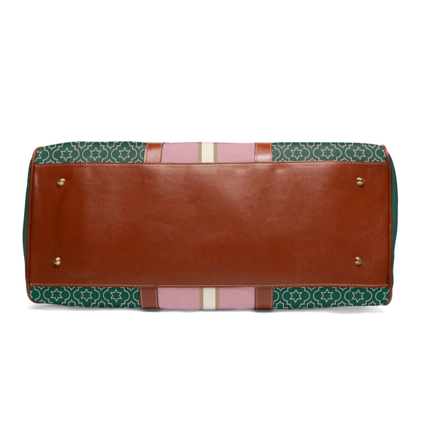 Personalized Pink and Green Weekender Duffel Bag