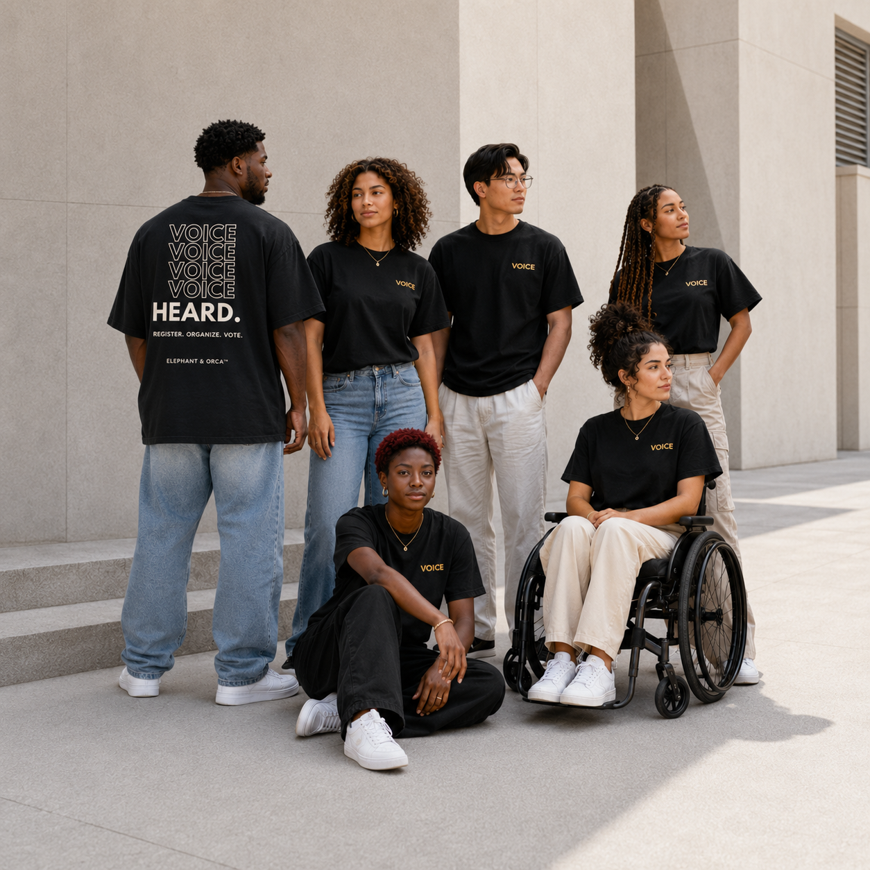 Register. Organize. Vote. Premium Embroidered Tee