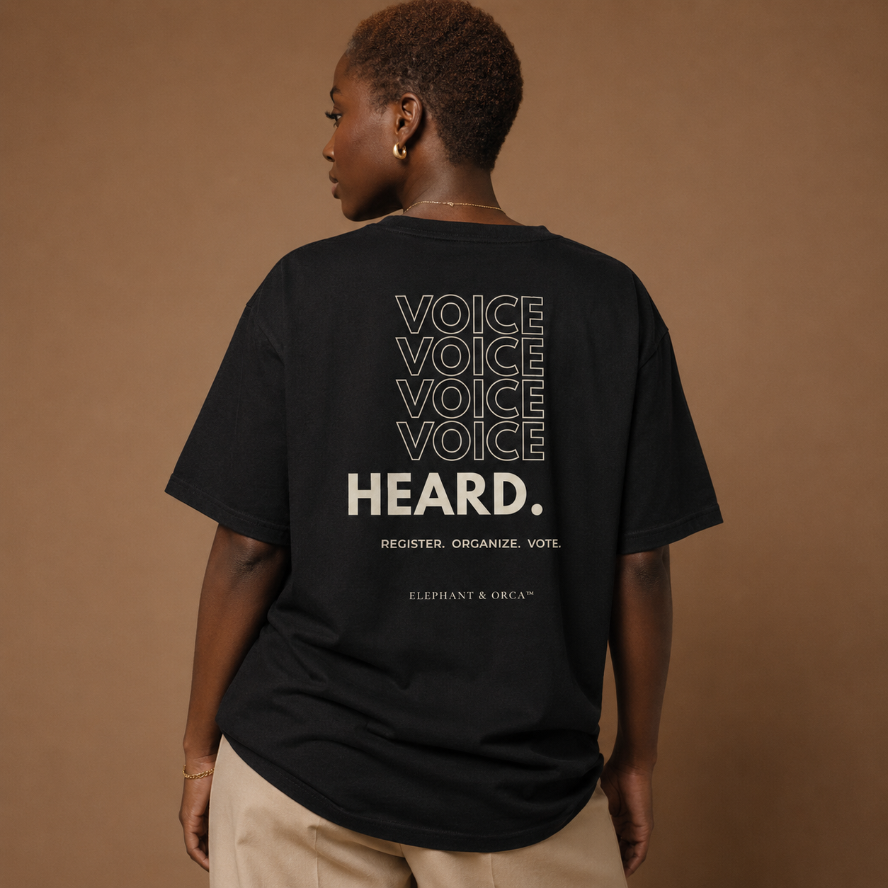 Register. Organize. Vote. Premium Embroidered Tee