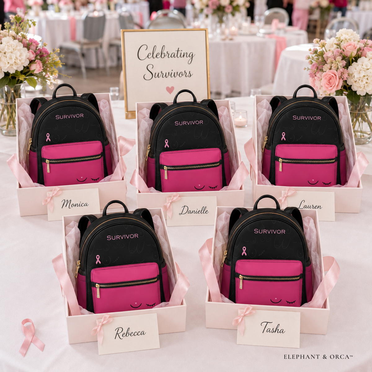 Bulk Breast Cancer Awareness Mini Backpacks – Group Gifts for Teams & Events