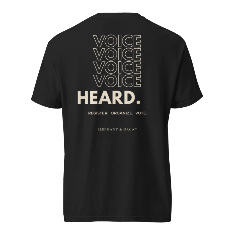 Register. Organize. Vote. Premium Embroidered Tee