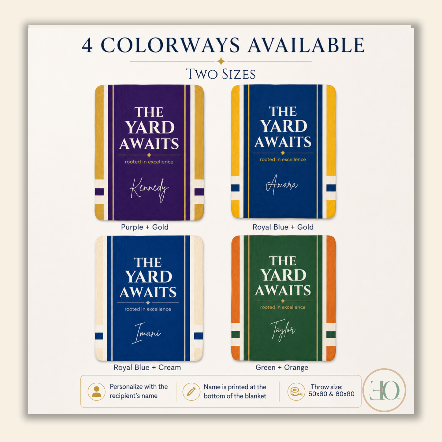 Personalized HBCU-Inspired Dorm Blanket
