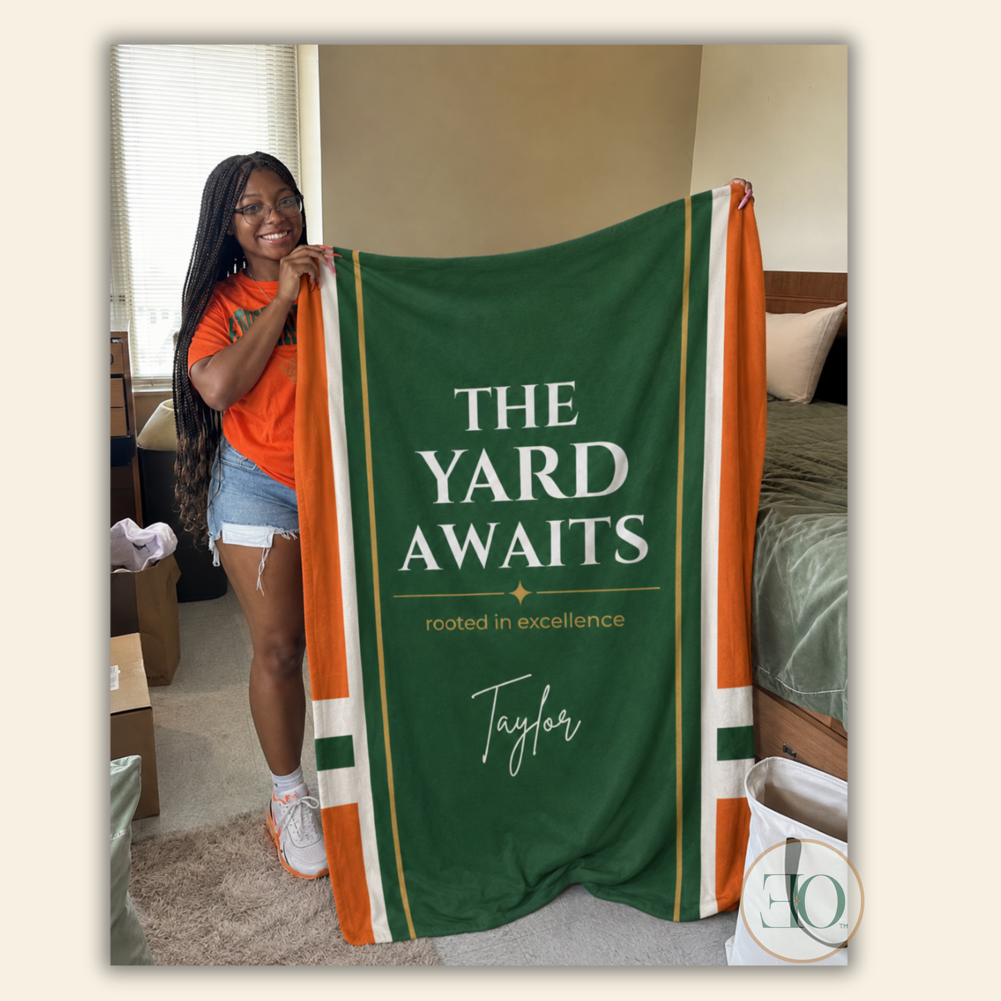Personalized HBCU-Inspired Dorm Blanket